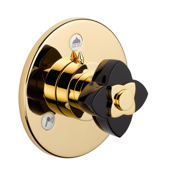 Переключатель THG Petale De Cristal Noir U6D-F01-48M2SB полированное золото