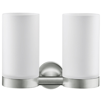 Duravit Starck T Два стакана для зубных щеток настенные, цвет: Stainless steel Brushed