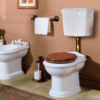 Механизм слива одинарный для низкого бачка Kerasan 751391 золото