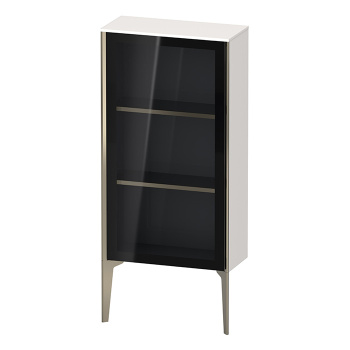 Duravit XViu Шкаф подвесной 890x500x240мм, со стеклянной дверью, 2 стеклянные полки (петли справа), цвет: белый глянцевый/champagne matt