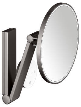 Косметическое зеркало с подсветкой Keuco Ilook_move 21 17612359002 увеличение х5, титан чёрный шлифованный