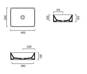 Раковина 45×35 h13 Catalano Premium накладная Tortora satinato 0222450032