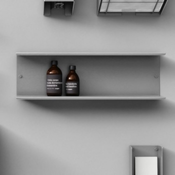 Полка двойная Agape Mach 2 60х10х19см, подвесной, сатин AMC20924SP