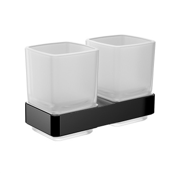 Стакан подвесной Emco Loft двойной, хрустальное стекло сатинированное, черный 0525 133 00