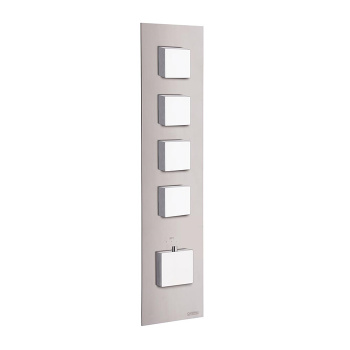 Внешняя часть вертикальная для термостатического смесителя Carimali Ilquadro с 4-ю независимыми выходами хром 21040EST-CR