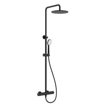 Душевой гарнитур NEMO Round термостатическая с ручным (ABS) и верхним душем (25 см) и шлангом 15 NM-9011MB