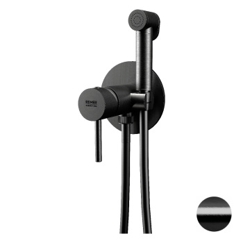 Смеситель с гигиеническим душем Remer X-style черный брашированный хром X65WCFP