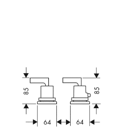 Axor Citterio, Термостат на край ванны, на 2 отверстия, с рычаговыми рукоятками, внешняя часть, цвет