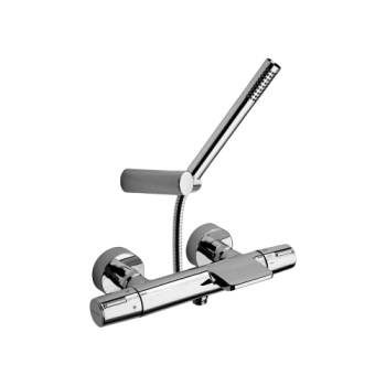 Смеситель термостатический Ramonsoler Tzar для ванны (каскад) с душевым комплектом никель 343901DNC