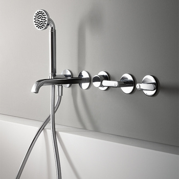 Смеситель для душа Fantini Icona Deco встраиваемый, на 2 источника, излив 200, с ручн.душем, наружная часть, хром 53 02 R119B