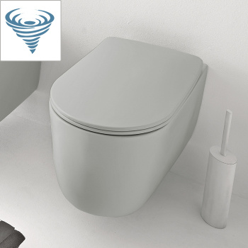 Унитаз подвесной Kerasan Nolita 531559 смыв Tornado, с креплениями WB9N, Grigio matt