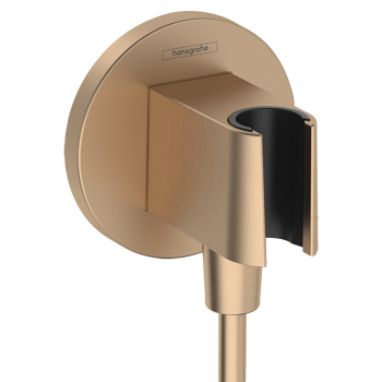 HANSGROHE FIXFIT S Шланговое подсоединение с держателем ручного душа, цвет щлифованная бронза