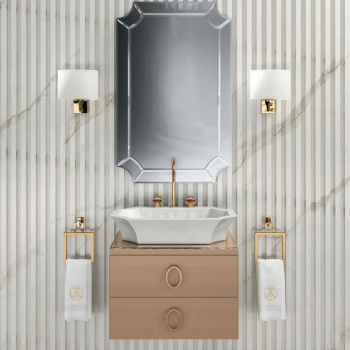 Раковина Oasis Lutetia 700х480х140 для установки на столешницу, с 3 отверстиями для смесителя, белый OPT99