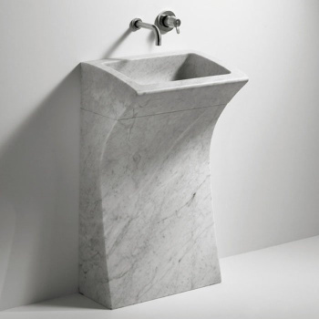 Раковина Agape Lito 55х40х93, без отв., мрамор Carrara, белый ACER0733 *0