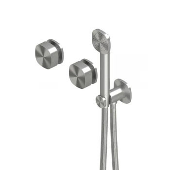 Смеситель для душа QuadroDesign Super из стены на два потребителя Brushed Stainless Steel 2268TAS