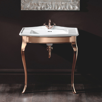 Металлич консоль Devon&Devon Lady 635х485хh840 мм на 2х ножках светлое золото DELADYOT