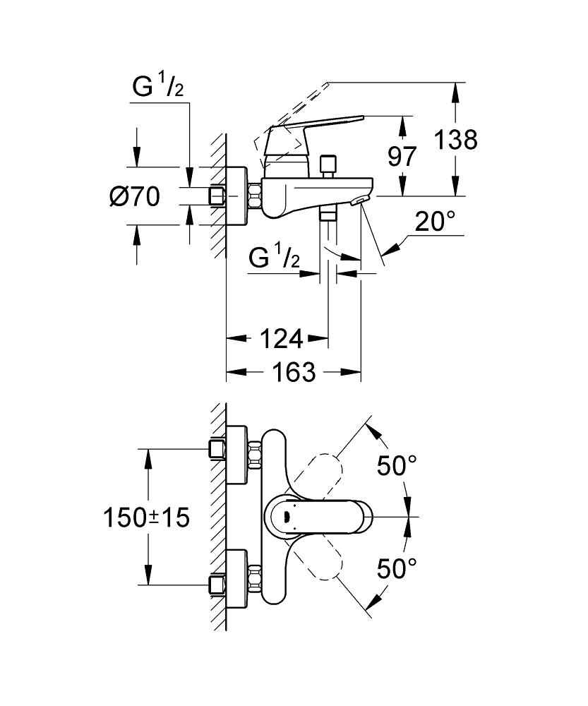 Набор для душа Grohe Eurosmart Cosmopolitan 1000179 хром