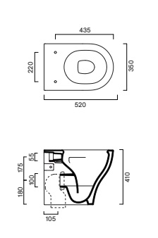 Унитаз напольный 52×35 Catalano Sfera Bianco lucido 0512420001