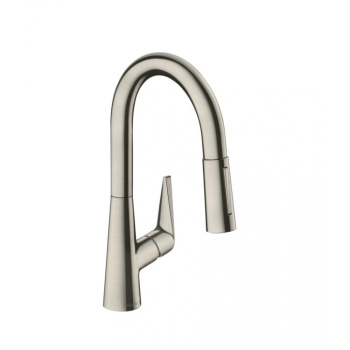 Смеситель для кухни hansgrohe Talis M51, 160, 2jet 72815800 с вытяжным душем сталь