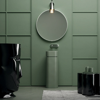 Пьедестал для раковины Kerasan Hako 5543, слив в пол,с креплением WB5N, verde matte, зеленый 557311