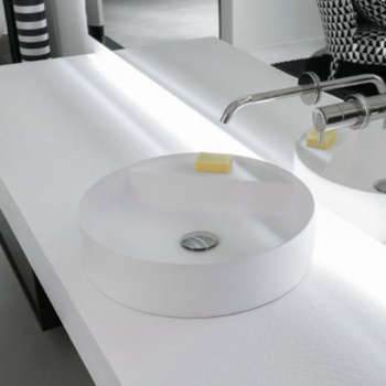 Раковина на столешницу ANTONIO LUPI SIMPLO 45х11, без отв., для установки, с самотечным донным клапаном, Flumood, белый А0002449163