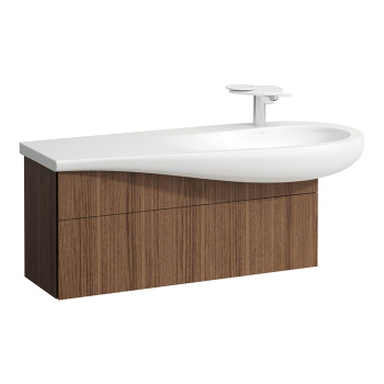 Alessi One Тумба подвесная под раковину 814974, 995х320х340мм, с 1 ящиком, натуральный шпон,  цвет: орех (630)