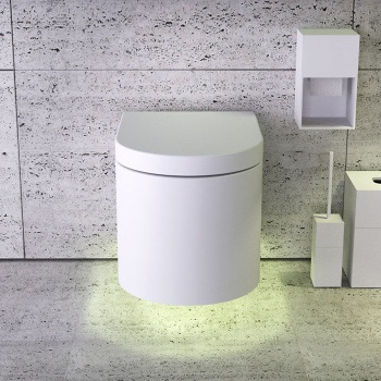 Унитаз подвесной Knief Moon 0600-033-01R с подсветкой, с сиденьем, белый матовый