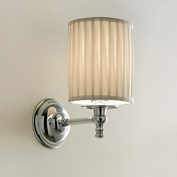 Светильник настенный Devon&Devon Daisy 24,5х11,5х19 с абажуром кремового цвета фурнитура, хром DEDAISY2CR