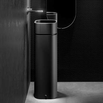 Пьедестал для раковины Kerasan Hako 5543, слив в пол,с креплением WB5N, черный матовый 557331