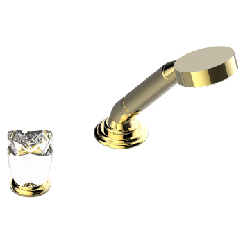 Смеситель на борт ванны THG Petale De Cristal Clair U6A-F01-6532/60A полированное золото
