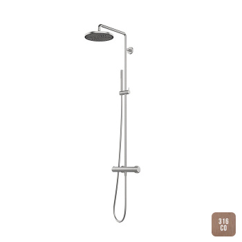 Термостатическая душевая колонна с функцией VELVET Rain Almar, copper 316 brushed pvd E405001.CO316