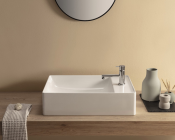 Раковина Globo T-Edge для установки на столешницу размер 55x35 см цвет bi (Bianco) TE055BI