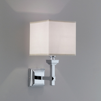 Светильник подвесной с абажуром Devon&Devon Time пластик + ткань кремового цвета фурнитура, хром TM323CR