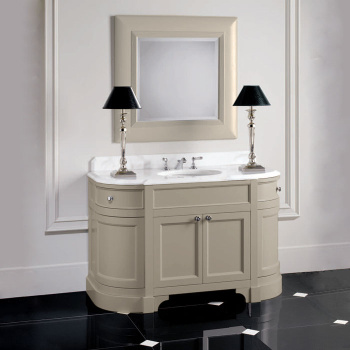 Тумба Devon&Devon Season 128.5х61.2х94 в цвете warm grey matt со столешницей bianco carrara EFSEASONWGBI matt