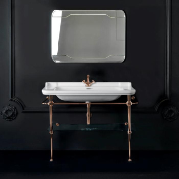 Раковина керамическая Kerasan Waldorf 120х55, c 1 отверстием под смеситель, белая, заглушка хром 4144K1bi/cr*1