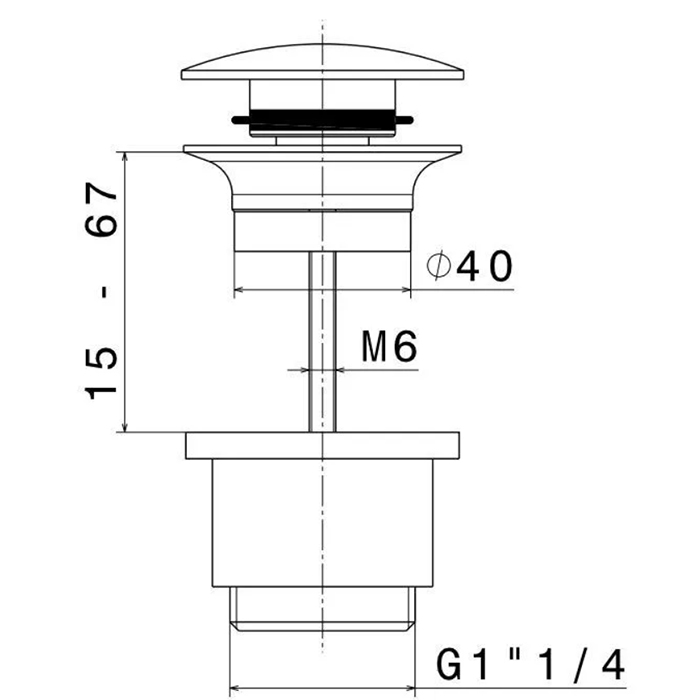 Донный клапан для раковины Kerama Marazzi хром 230KM.21.018