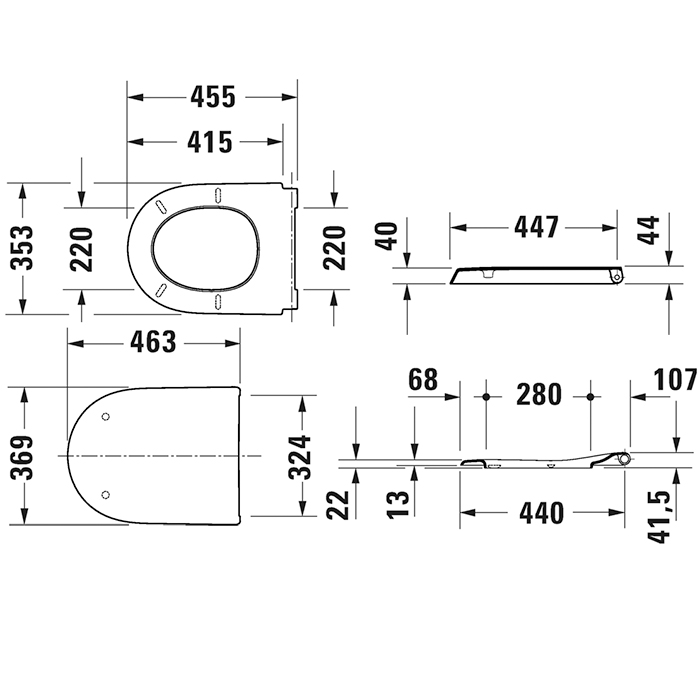 Duravit  Qatego Сиденье для унитаза с шарнирами  из нерж.стали,  SoftClose, цвет белый