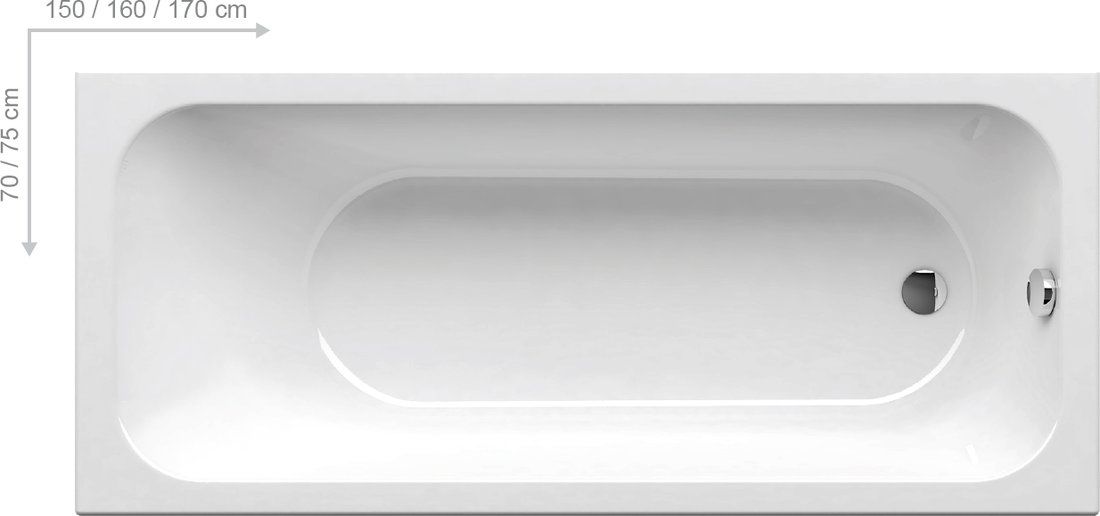 Акриловая ванна Ravak Chrome 160x70 C731000000