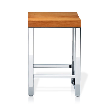 Табурет Decor Walther Wood HO 30x30x44 сталь полированная/светлый бук 926786