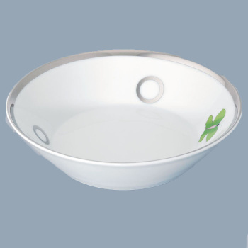 Блюдо керамическое THG Capucine Vert Decor Platine A7E-A02-4615 белый