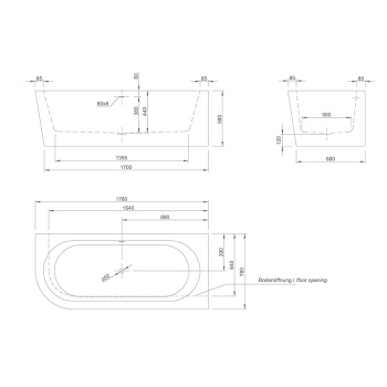 Акриловая ванна KNIEF Wall 170x78 0100-277-L