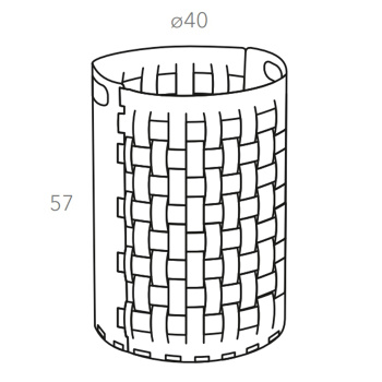 Круглая корзина для белья ADJ Dubai D40xH57, эвкалипт/небесный 2057.60/50
