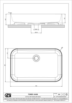 Накладная раковина Gessi Rilievo 43458.516 White Ceramic