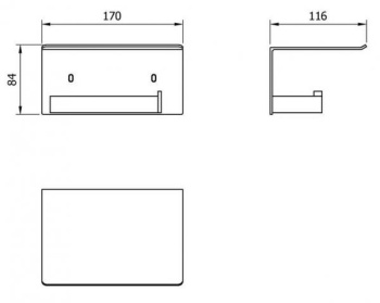 Держатель для туалетной бумаги Nofer с полочкой для мобильного телефона Corinto черный 16878.N