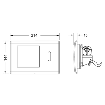 TECE planus Панель смыва с инфракрасным датчиком (работа от батареи 6 вольт идет в комплекте), цвет нержавеющая часть