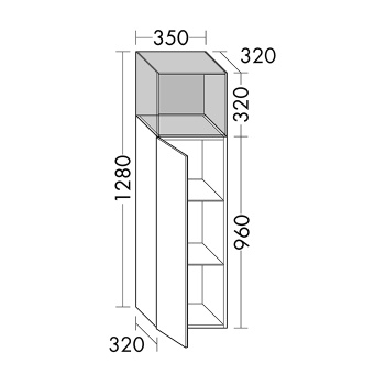 Burgbad Yumo Шкаф подвесной 35x32x128 см, цвет: белый SFKK035LF3193