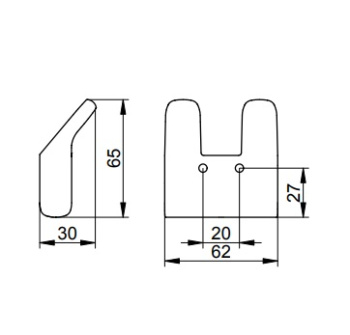 Крючок Keuco Moll 12713350000 двойной, титан черный шлифованный