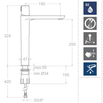 Смеситель для раковины Ramonsoler Tzar чаши золото 340201OC