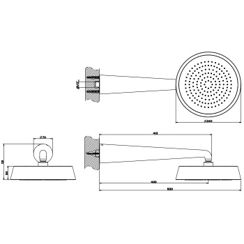 Верхний душ Gessi 45151.031 Chrome
