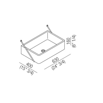 Раковина Agape Carrara 63х40х16, без отв., прямоугольная, с доп. креплением, мрамор Carrara, белый ACER0730SMC *0
